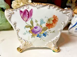 Antike Leonard Vienna Austria Porzellan kleine rechteckige Vase hat Riss - Bild 1 von 6