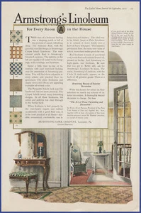 Vintage 1919 ARMSTRONG'S Linoleum Flooring Home Decor Ephemera Print Ad - Picture 1 of 1