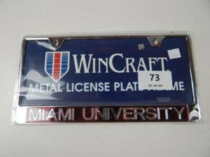 Miami University Chrome Metal License Plate Frame by Wincraft--Brand New - Picture 1 of 1