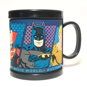 Justice League Mug Movie World Black Plastic Cup DC Superman Batman GL Flash AM - Picture 1 of 13
