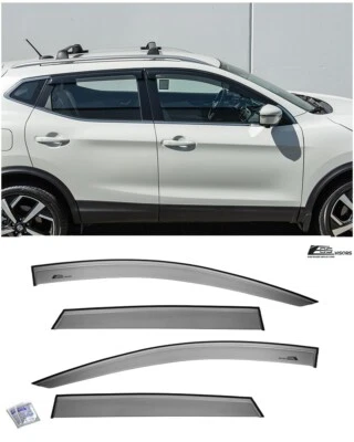 EOS Visors For 17-22 Nissan Rogue Sport JDM Tape-On Side Vent Window Rain Guards - Image 1 of 4
