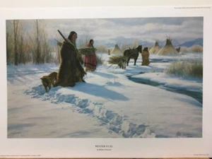 Robert Duncan Winter Fuel Native American Camp stampa artistica firmata e numerata - Foto 1 di 1