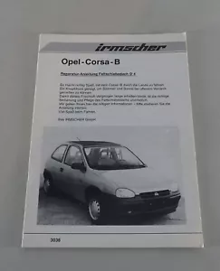 Manual De Reparación Opel Corsa B Irmscher Techo Solar D4 Desde 09/1996 - Imagen 1 de 2