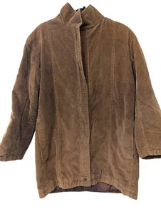 Lässige Eck-Reißverschluss 3/4-Ärmel hochgeschlossen Cord Baumwolle Jacke Damengröße 11 - Bild 1 von 6