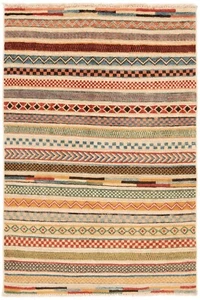 Alfombra persa tejida a mano Kelim Relief 128x80 cm lana Orient Kilim Carpet Rug - Imagen 1 de 11