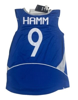 Camiseta sin mangas de entrenamiento profesional Nike para niñas, MIA HAMM, # 9, color azul, NUEVA/ETIQUETA, joven pequeña Foto 1 de 2