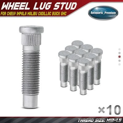 10 piezas Perno de rueda M12-1.5 para Chevy Malibu Corvette Impala Buick Cadillac GMC Foto 1 de 4