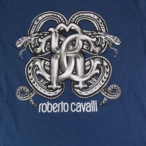 ROBERTO CAVALLI SERIGRAFATA T-Shirt Blau Gr. XL Schlange - Bild 1 von 10
