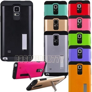 For Samsung Galaxy Note 4 kickstand hybrid hard silicone shockproof case skin IV - Picture 1 of 15