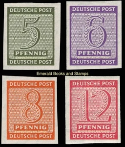 EBS Germany 1945 Soviet Zone SBZ - West Saxony - Numerals imperf 116-119 X MNH** - Picture 1 of 6