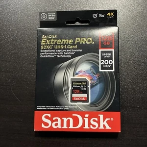SanDisk Extreme Pro 128gb Capable Of 200mb/s Memory Card, Great For Photography  - Picture 1 of 7