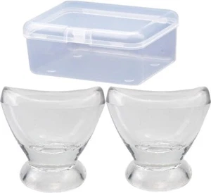 2Pcs Transparent Glass Eye Wash Cup for Eye Rinse,Cleansing with Storage Contain - Picture 1 of 1