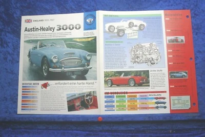Austin Healey 3000 (#39) Sammelkarte Dati Info Immagini - Faszination Traumautos - Immagine 1 di 2