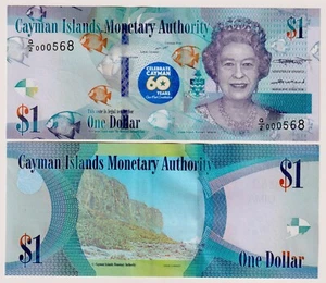 Cayman Islands 1 Dollar 2020 P-W44 New 60th Commemorative UNC Banknote - Picture 1 of 3