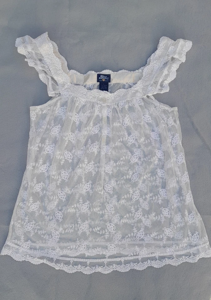 Top de encaje asfalto azul Foto 1 de 1