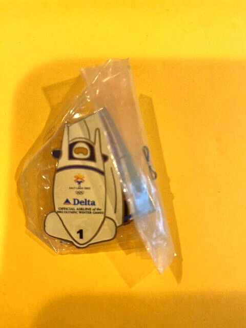 SALT LAKE CITY OLYMPICS DELTA AIRLINES PIN #1 BOBSLED PIN IN MOTION SPONSOR RARE - Image 1 of 1