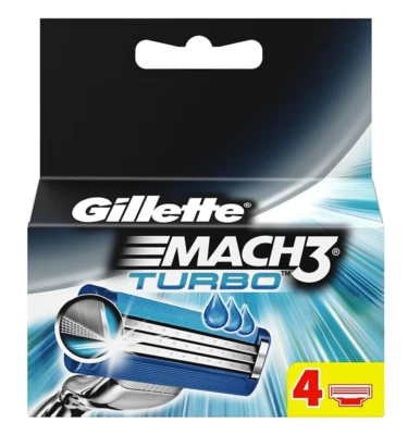 Pack 4 Lames GILLETTE "MACH3 TURBO" Lot Recharge Rasoir 3 lames Gilette Match+* - Bild 1 von 2