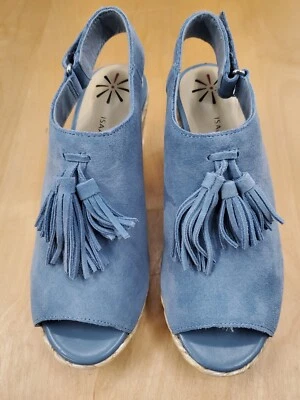 Isaac Mizrahi Live Women's MAYA Suede Peep Toe Slingback Wedge Size 5.5M - Image 1 of 4