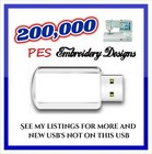 200k Embroidery Designs on a USB STICK PES Designsembroidery babylock BERNINA