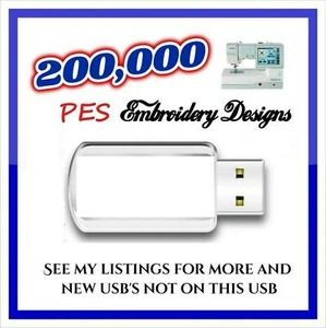 200k Stickdesigns auf einem USB STICK PES DesignStickerei Babylock BERNINA - Bild 1 von 1