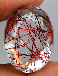 59.15 Ct. Large Rutilated Quartz Oval Cut Loose Gemstone Gift for Daughter/Women - Picture 1 of 7