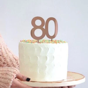 Acrylic Rose Gold Number 80 Age Cake Topper - Picture 1 of 5