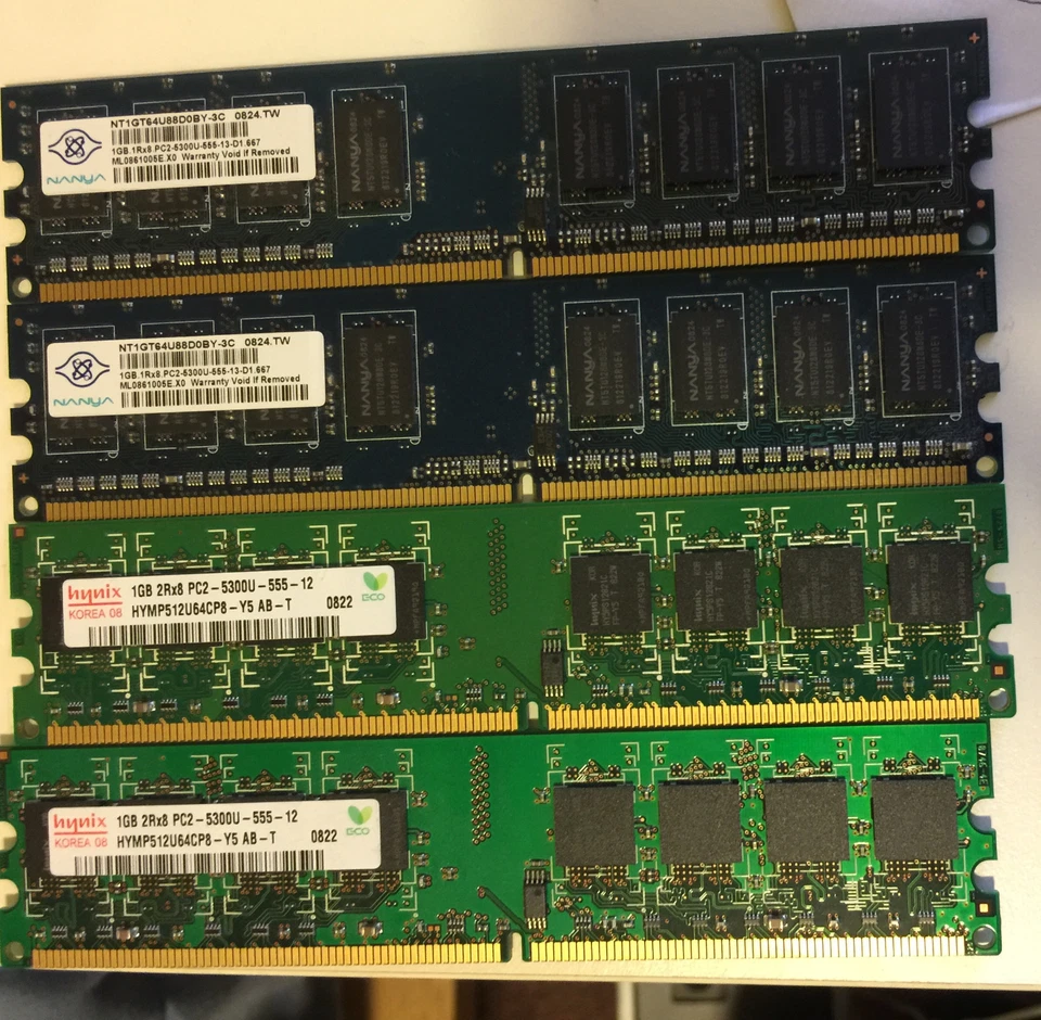 4GB (4X 1GB) DDR2 PC2-5300U - Image 1 of 1