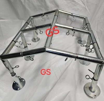 8 Leg Canopy Low Peak 10x30 Fittings Set 3/4'' Carport Frame Shed Tent 102Degree - Image 1 of 4