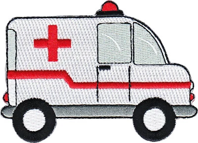 AMBULANCE embroidered iron-on PATCH RESCUE EMT PARAMEDIC EMBLEM applique CAR - Image 1 of 4