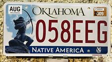 Oklahoma Passenger 2009 License Plate 058EEG Native America Bow & Arrow Expired