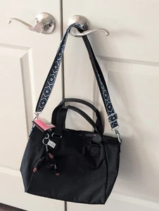 KIPLING AMIEL Reisetasche Handtasche schwarz mit bedrucktem Riemen - Bild 1 von 4