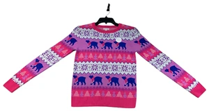 Holiday Lane Sweater Boys Size Small Purple Pink Santa Bear Long Sleeve New - Picture 1 of 7