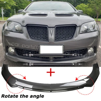Carbon Style Front Bumper Lip Spoiler Splitter Strut Rods For Pontiac G8 GT GTO Foto 1 de 4
