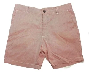 Industrie Red & White Striped Mens Casual Shorts Size 35 100% Cotton - Picture 1 of 8