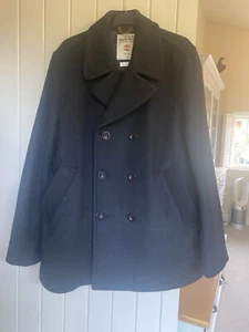 Timberland Navy Blue Wool Peacoat Jacket Coat Size Large - Picture 1 of 19