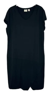 Camisa de vestir Chicos para mujer negra manga corta cuello en V mezcla de rayos informal talla 2 L - Imagen 1 de 5