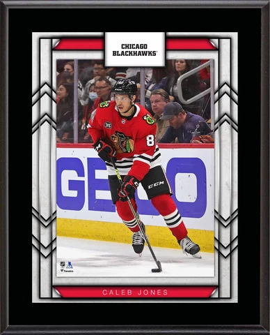 Caleb Jones Chicago Blackhawks 10.5" x 13" Sublimated Player Plaque Cover