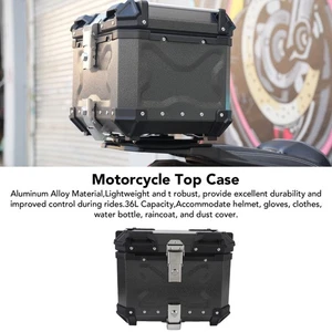 Motorcycle Top Case 36L Enhanced Protection Quick Release Motorcycle Trunk Top - Photo 1/12