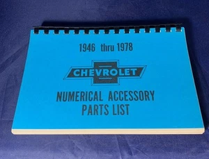 1946 - 1978 CHEVROLET NUMERICAL ACCESSORY PARTS LIST BOOK - Bild 1 von 3