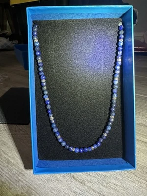 Lapis Lazuli & Sterling Silver Beaded Necklace - Image 1 of 3