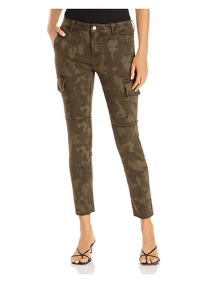 Pantalones cargo AQUA para mujer verdes con bolsillos flecos camuflaje cintura 24 Foto 1 de 4