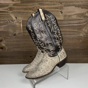 Bota vaquera de piel de serpiente de cascabel exótica Dan Post de colección para hombre talla 9D 6564 - Imagen 1 de 17