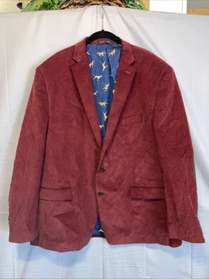 Abrigo Blazer Deportivo Lauren Ralph Lauren Para Hombres Borgoña Pana Talla 48R Parche en el Codo Foto 1 de 4