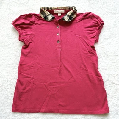 Auténtica camisa polo Burberry niña talla 8 rosa a cuadros Nova  Foto 1 de 4