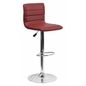 Flash Furniture Burgundy Vinyl Barstool,Adj Height CH-92023-1-BURG-GG Flash - Picture 1 of 4
