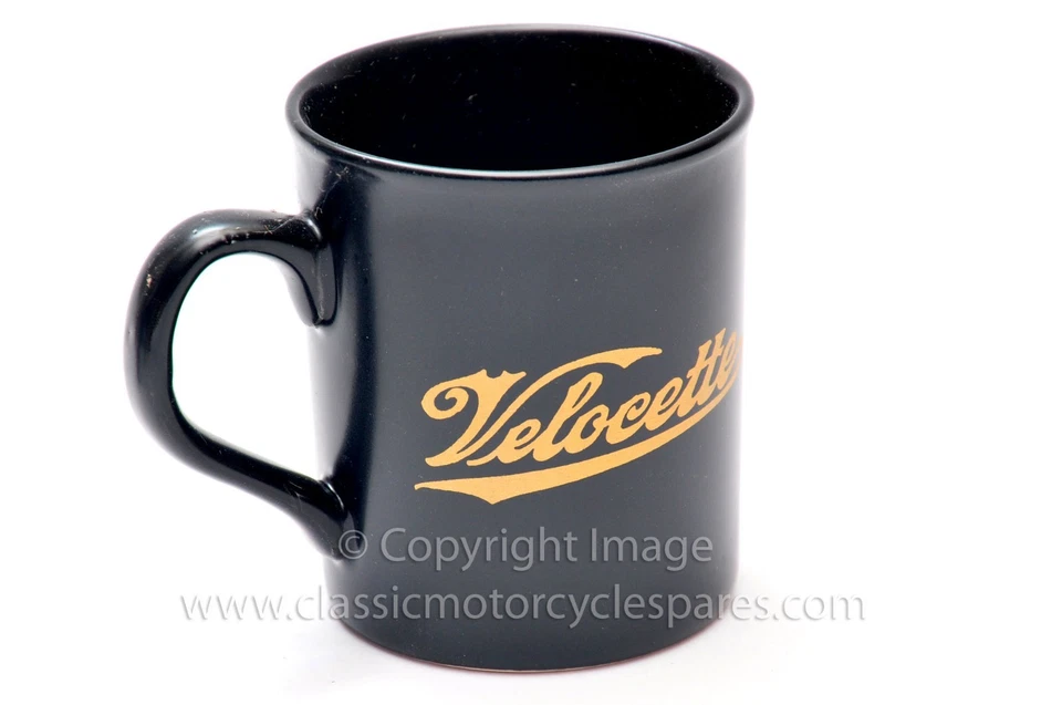 Velocette Mug, Black and Gold, Great Classic Bike Gift Idea