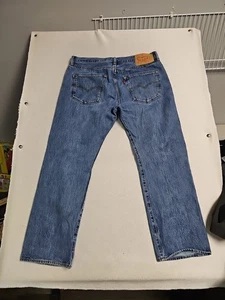 Levi's 501 Button Fly Jeans Herren 36x29 Blau Straight Cowboy Preppy Denim - Bild 1 von 6