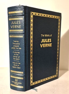 WORKS OF JULES VERNE Leather AROUND THE WORLD IN 80 DAYS, JOURNEY TO THE CENTER - Picture 1 of 16