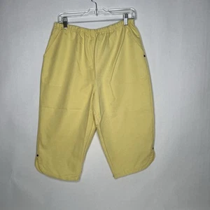 90s VTG BLAIR Y2K Capri Canvas Pants M 2000 BAGGY Wide Leg Pants Joggers Pockets - Picture 1 of 5