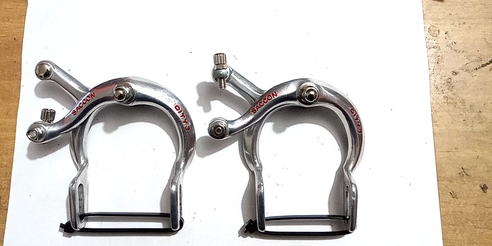 COPPIA FRENI TIPO CORSA SACCON CITY 3 ALLUMINIO VINTAGE ANNI 90 - Immagine 1 di 4